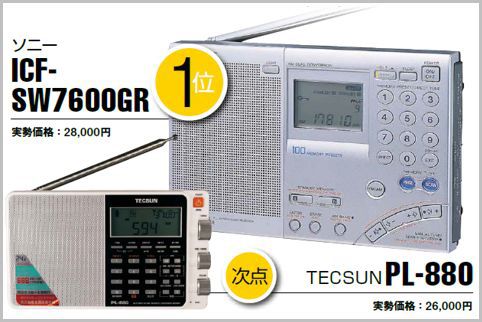 BCLラジオならソニーの「ICF-SW7600GR」