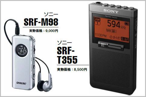 ポケットラジオならソニーの「SRF-T355」