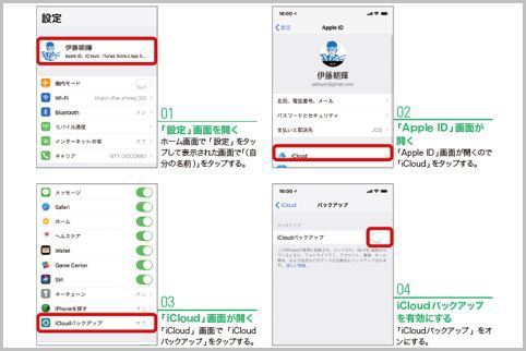 iPhoneをPCを使わずにiCloudにバックアップ