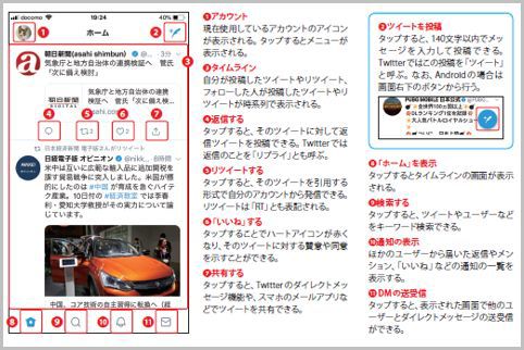 ツイッターアプリで意外に知らないメニュー表示